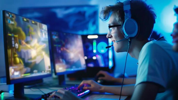 Esports player at gaming setup